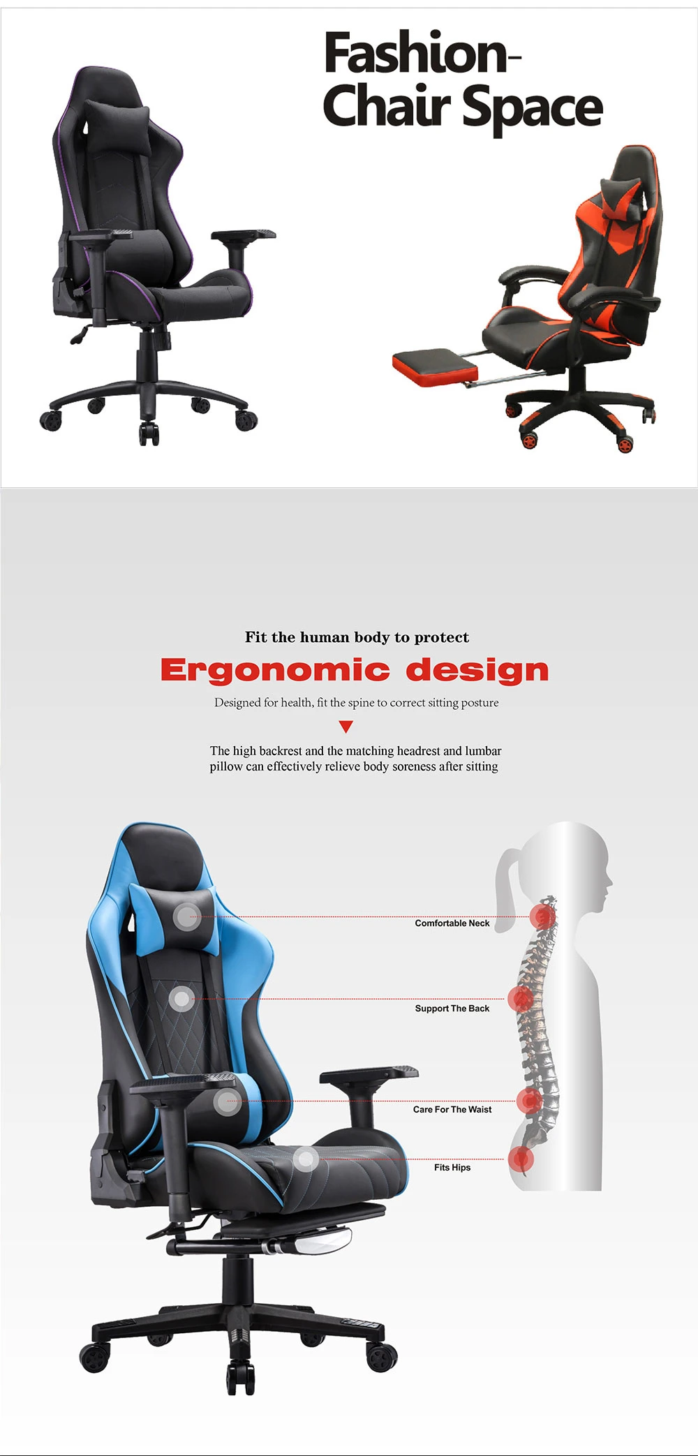 Newest Design New Fashion Custom Deals PU Leather Scorpion PRO Black Office Gamer Gaming Chair for Computer PC Game