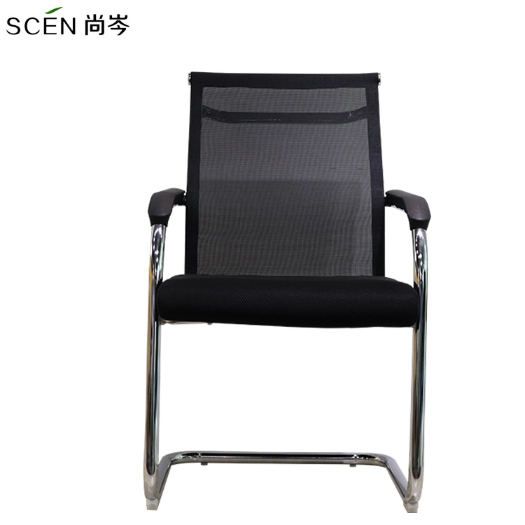 China Office Furniture Conference Stackable Foldable Black Mesh Fabric Reception Staff Computer Visitor Meeting Training Ergonomic Office Chair Manufacturer