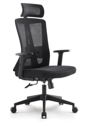 Silla para juegos de computadora de oficina en casa Silla de oficina ergonómica de malla de tela ejecutiva con respaldo lumbar