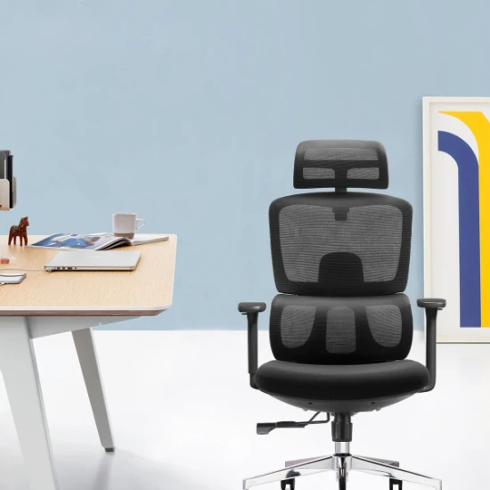 Silla de oficina giratoria ergonómica con diseño de respaldo doble de malla asequible